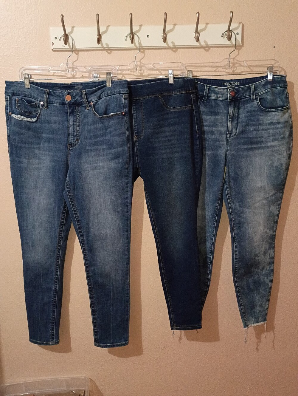 SIZE 14 SKINNY JEANS BUNDLE MAURICES, TERRA & SKY, AND SEVEN7